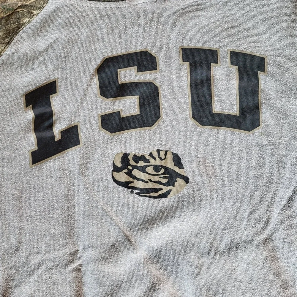 Colosseum LSU Tigers Mens XXL Hoodie Realtree Edge Camo Grey Pullover Sweatshirt